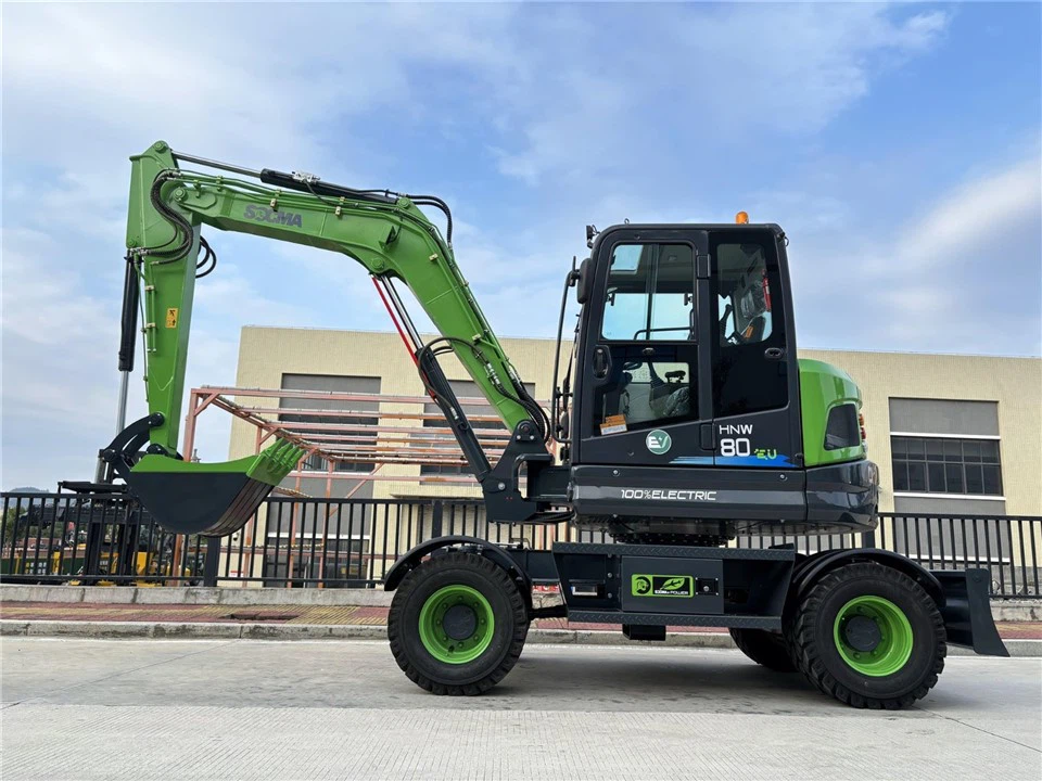 8 Ton Electric Wheel Excavator With Yuchai Engine Operating Weigh